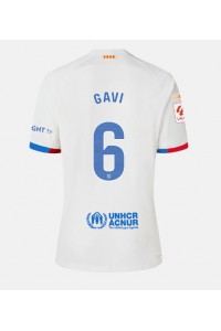 Barcelona Paez Gavi #6 Jalkapallovaatteet Vieraspaita 2023-24 Lyhythihainen
